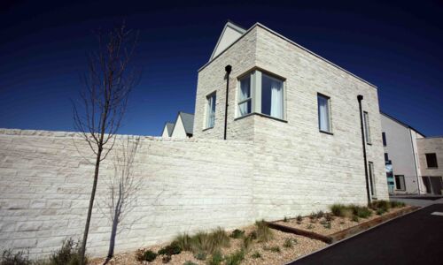 Coursed Portland Stone Walling